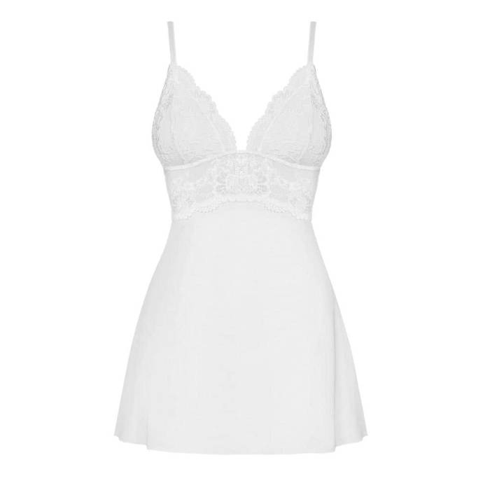 810-BAB-2 babydoll & thong white S/M