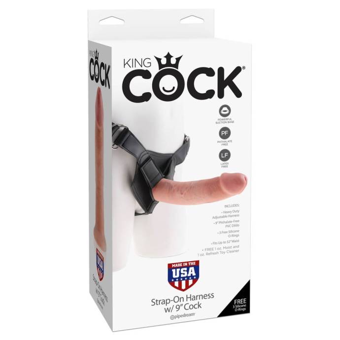 KC STRAP-ON HARNESS W/9" COCK FLESH