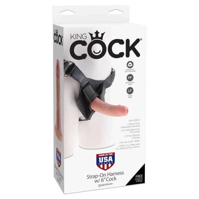 KC STRAP-ON HARNESS W/6" COCK FLESH