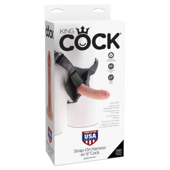 KC STRAP-ON HARNESS W/6" COCK FLESH