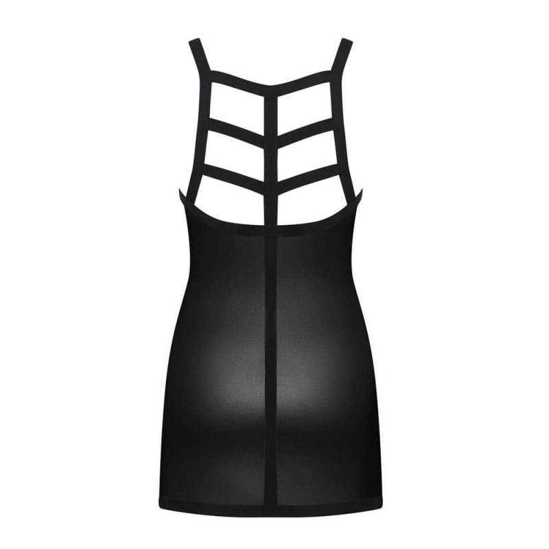 Leatheria chemise & thong black L/XL