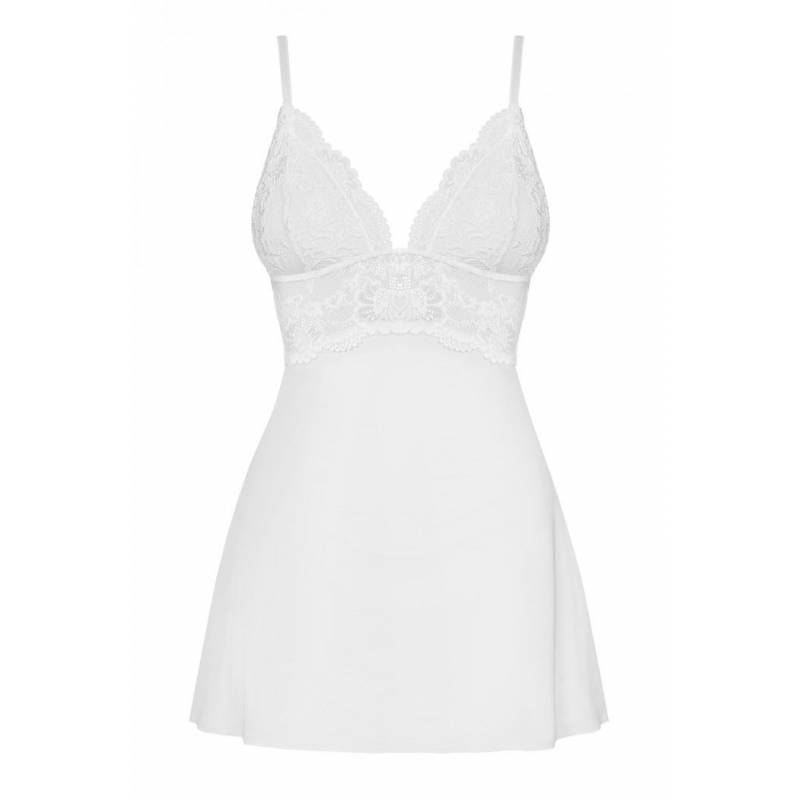 810-BAB-2 BABYDOLL E PERIZOMA BIANCO L/XL