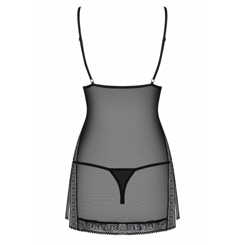862-CHE-1 BABYDOLL E PERIZOMA SEXY NERO S/M