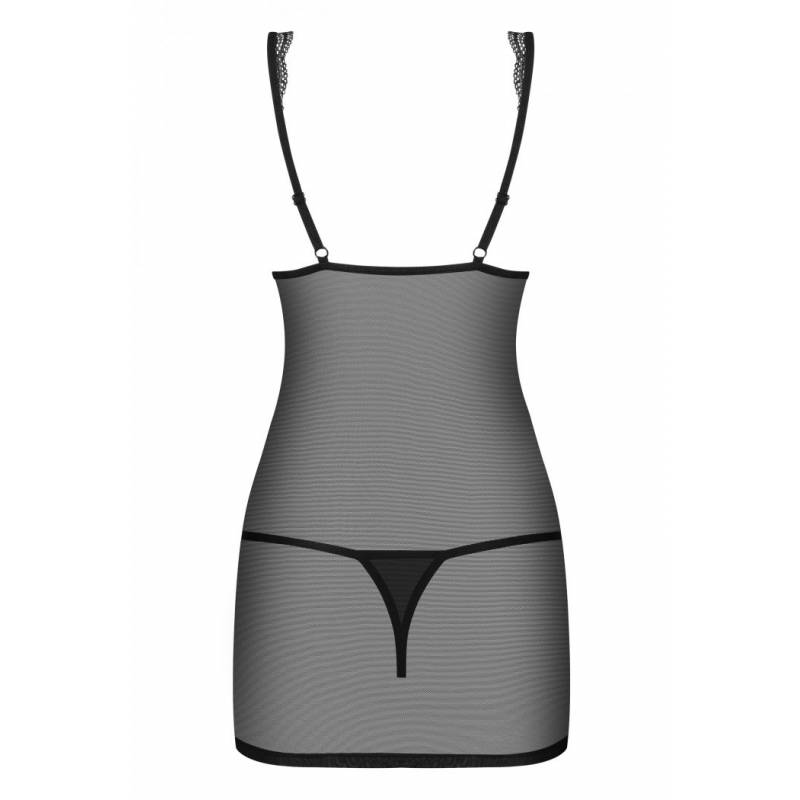 869-CHE-1 BABYDOLL E PERIZOMA SEXY NERO L/XL