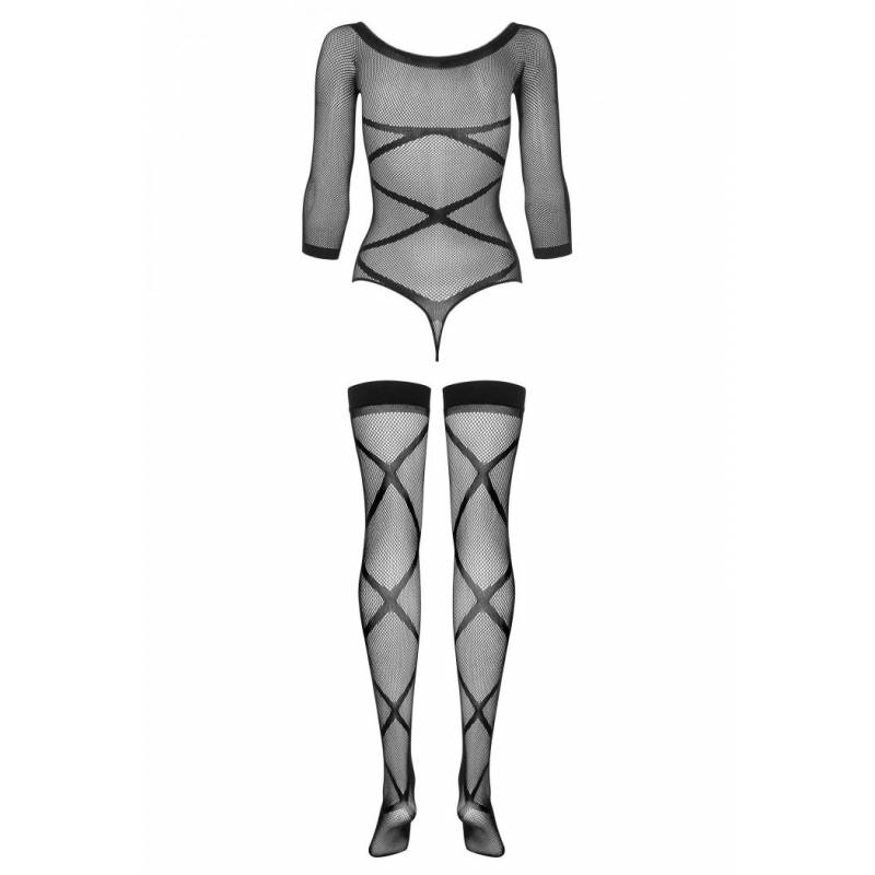 G320 TUTA A RETE TRASGRESSIVA NERA S/M/L