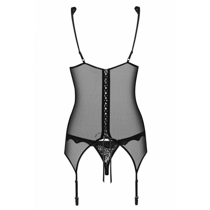 CORSETTO E PERIZOMA HARD EMPERITA NERO L/XL