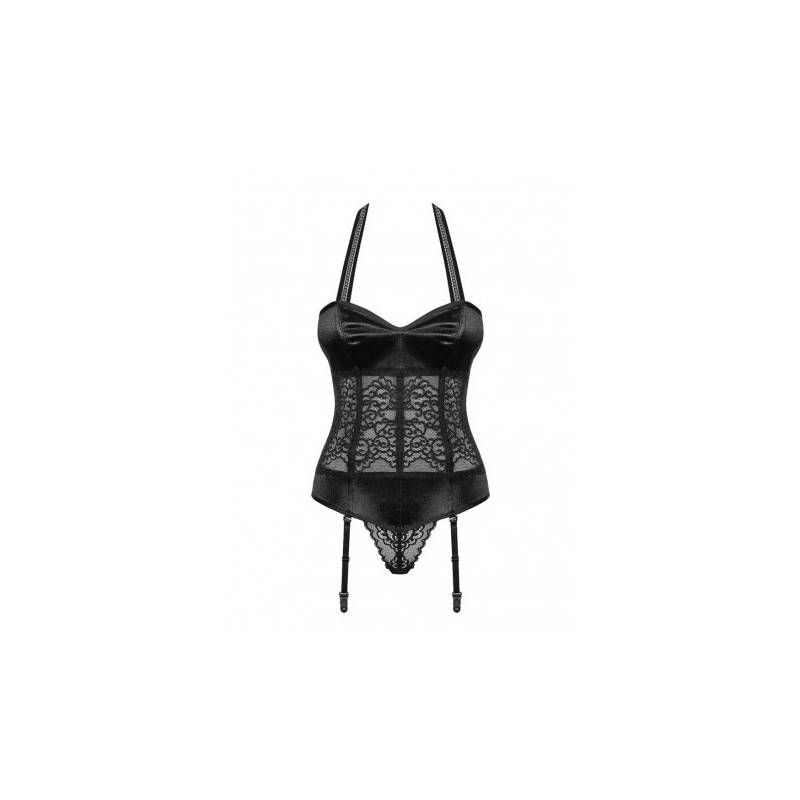 CORSETTO E PERIZOMA SEXY AILAY NERO S/M
