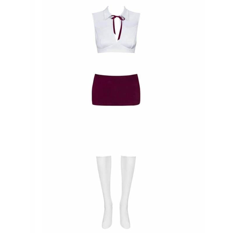 COSTUME STUDENTESSA SEXY BIANCO E ROSSO L/XL