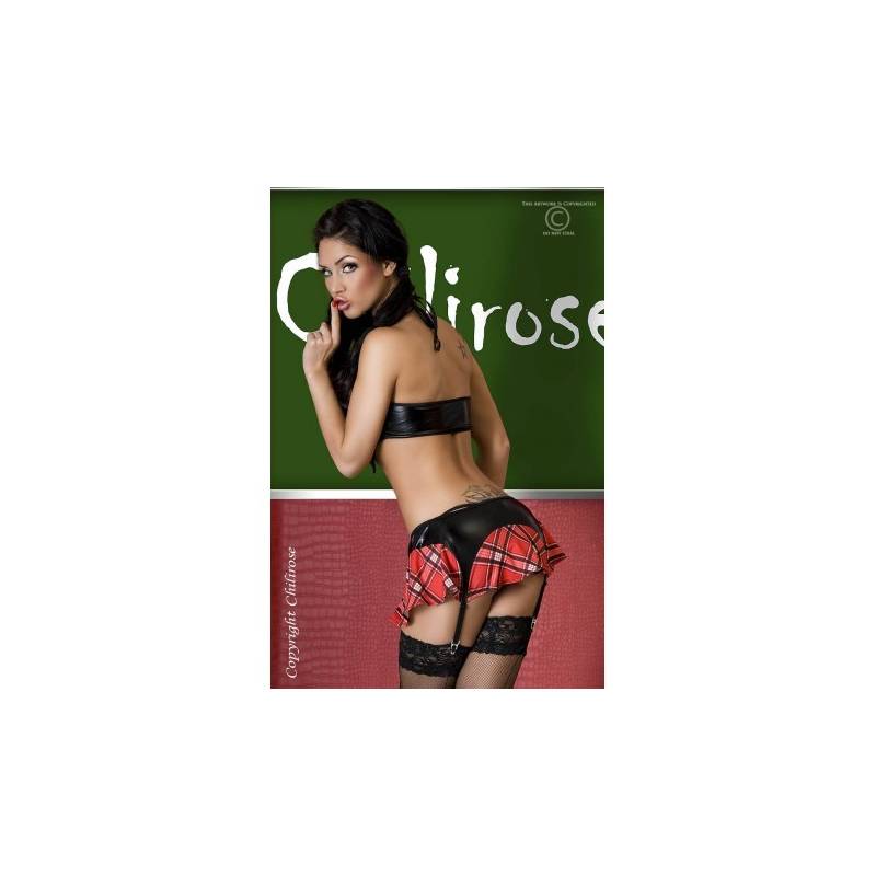 CR 3196 COSTUME DA SCOLARETTA HOT ROSSO E NERO S/M