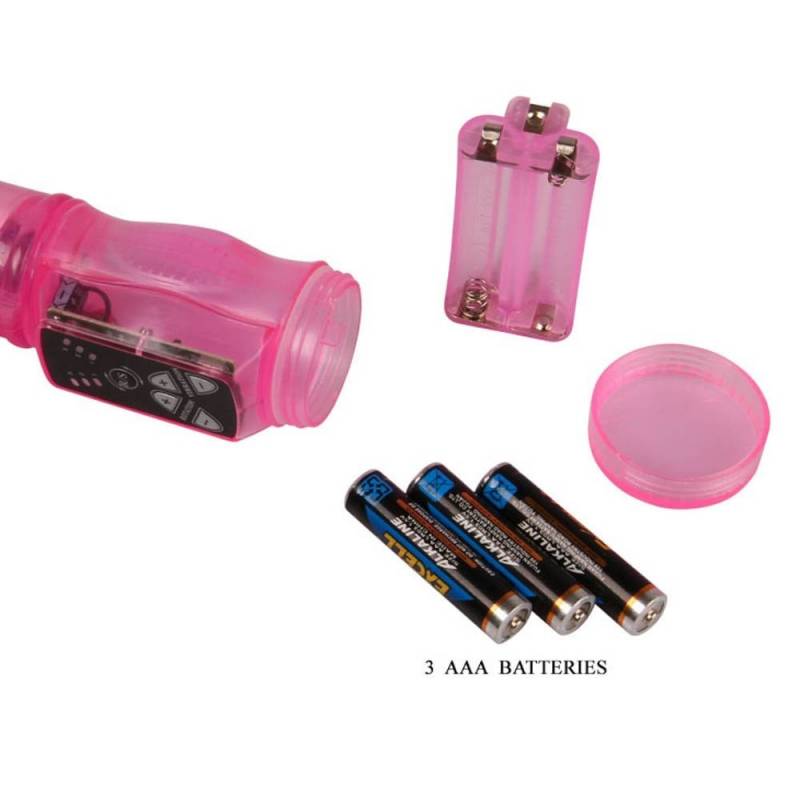 3-speed vibe, 3-speed rotation, beads, TPR Available color: Pink and Purple Battery: 3AAA