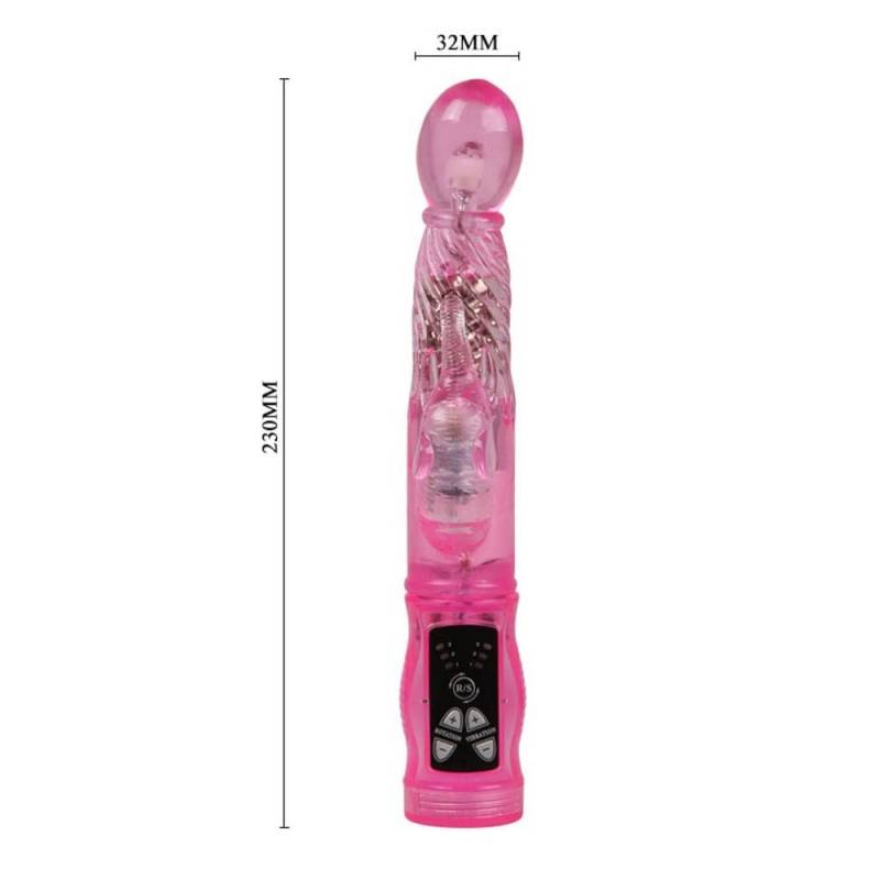 3-speed vibe, 3-speed rotation, beads, TPR Available color: Pink and Purple Battery: 3AAA