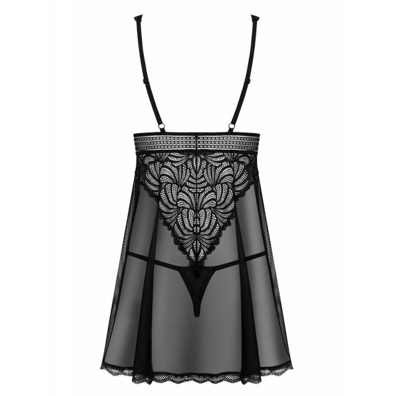 Sweetia babydoll & thong black L/XL