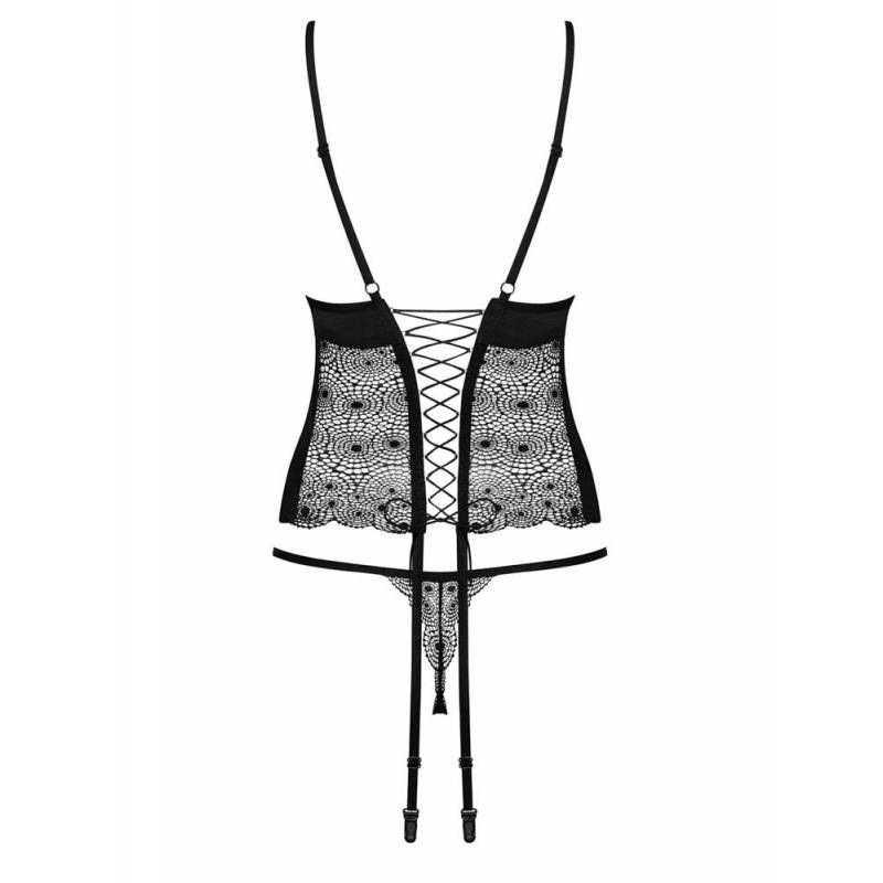 Sharlotte corset & thong black  S/M
