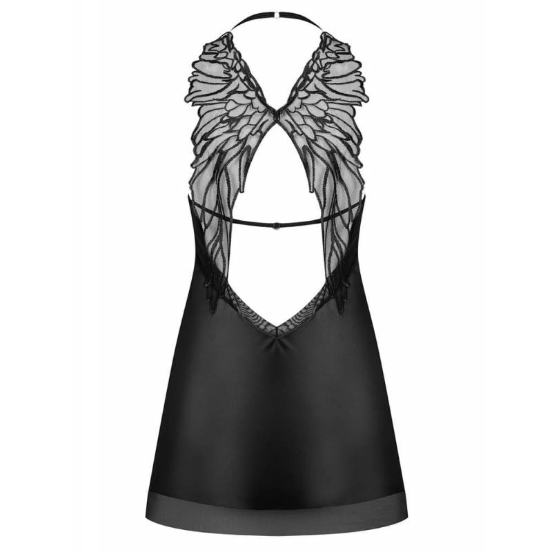 Alifini chemise & thong black L/XL