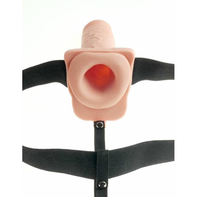 Fetish Fantasy Series 7" Hollow Strap-On - Flesh/Black