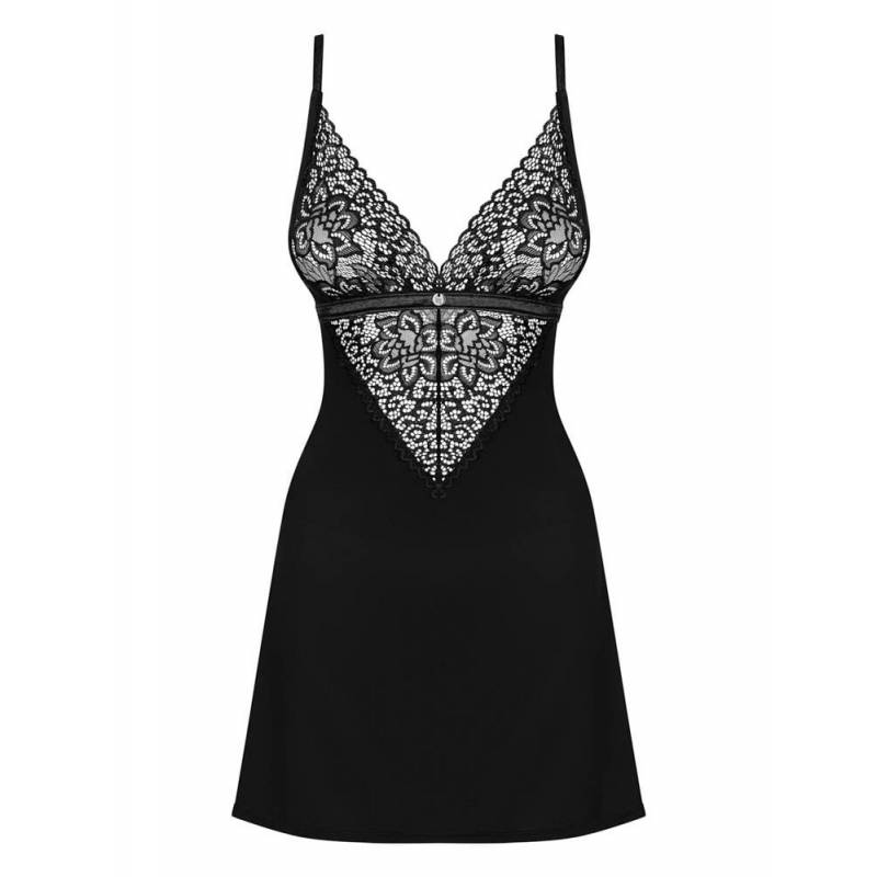 Cecilla chemise & thong black L/XL