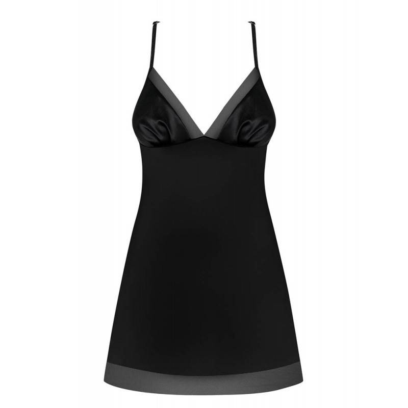 BABYDOLL E PERIZOMA ALIFINI SENSUALE NERO L/XL