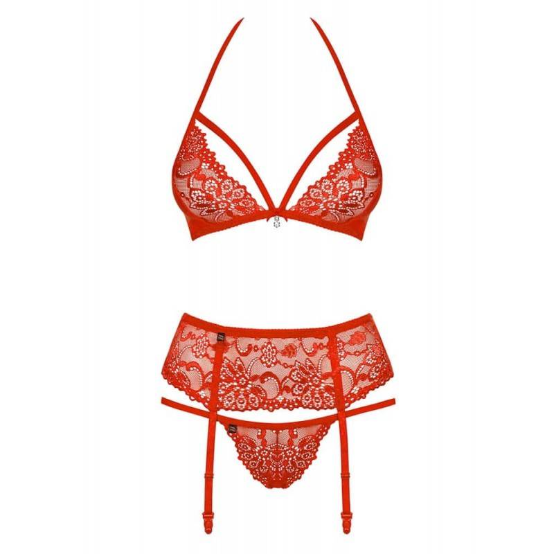 838-SEG-3 COMPLETO INTIMO HARD ROSSO L/XL