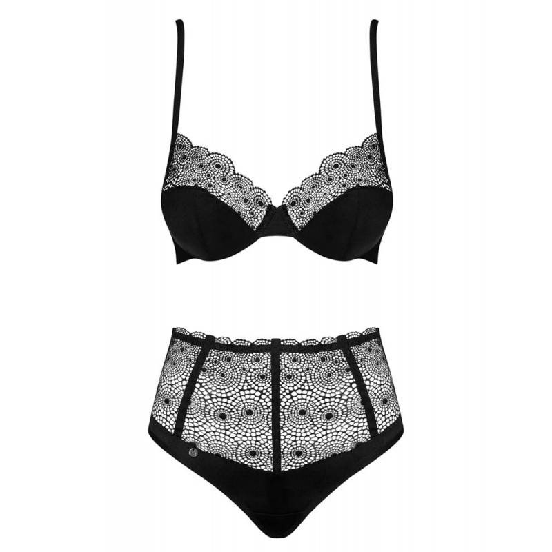 COMPLETO INTIMO SHARLOTTE ELEGANTE NERO L/XL