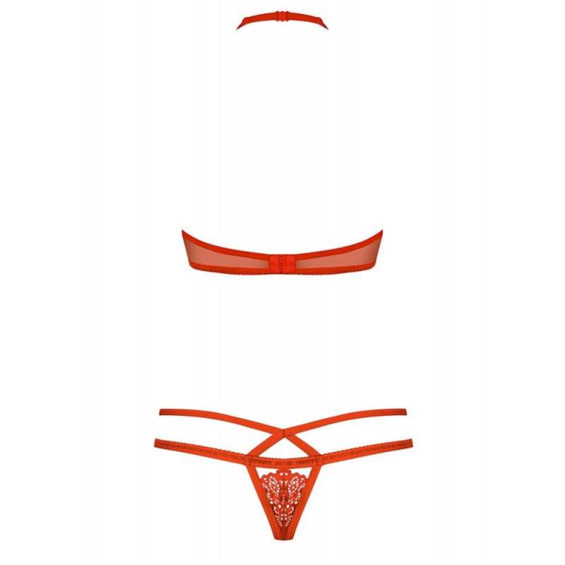 838-SET-3 COMPLETO INTIMO HARD ROSSO L/XL