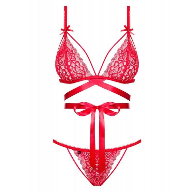 COMPLETO INTIMO LOVLEA HOT ROSSO L/XL