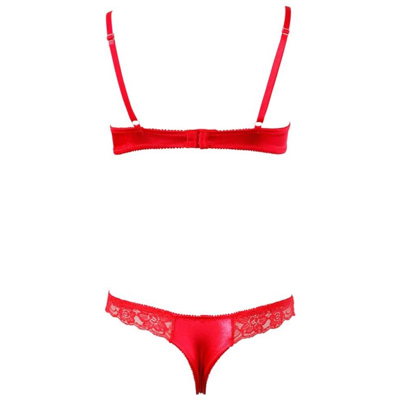 COMPLETO INTIMO VALERIE APERTO HOT ROSSO S