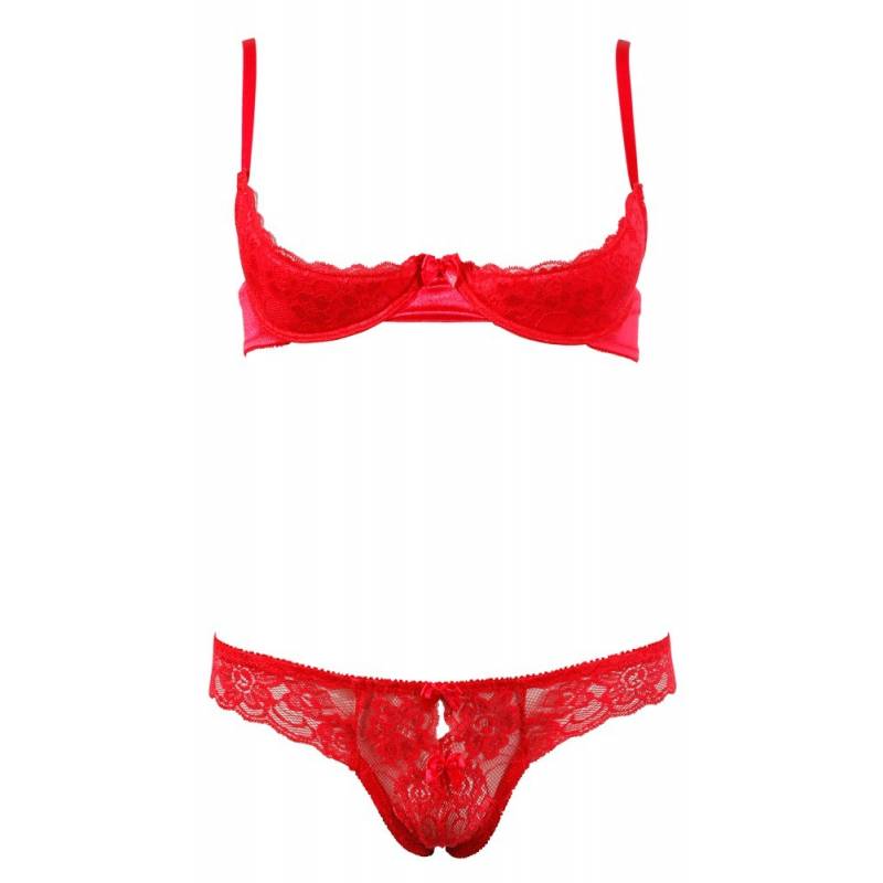 COMPLETO INTIMO VALERIE APERTO HOT ROSSO S