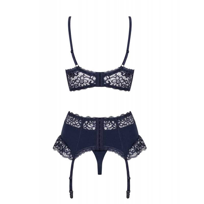 COMPLETO INTIMO CON REGGICALZE DRIMERA SEXY BLU S/M