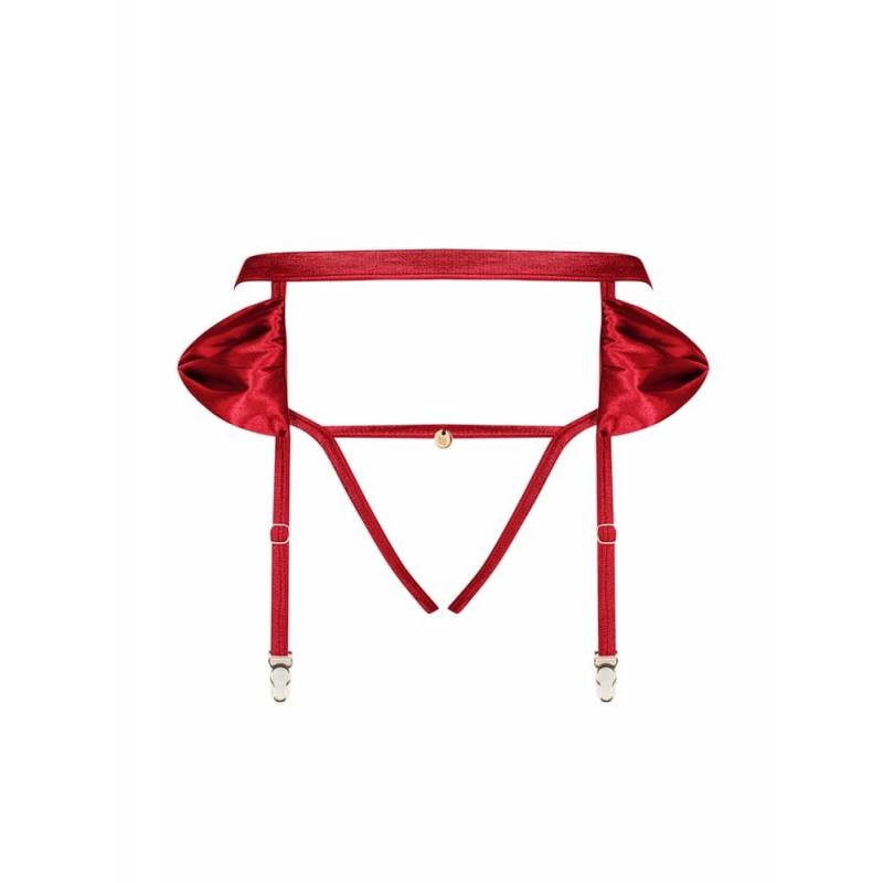 Rubinesa garter belt & crotchles thong L/XL