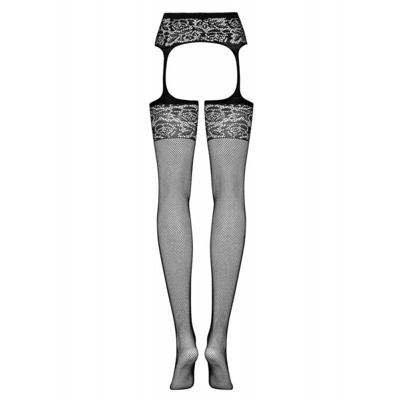 S500 COLLANT APERTI CON REGGICALZE CUCITO NERO S/M/L