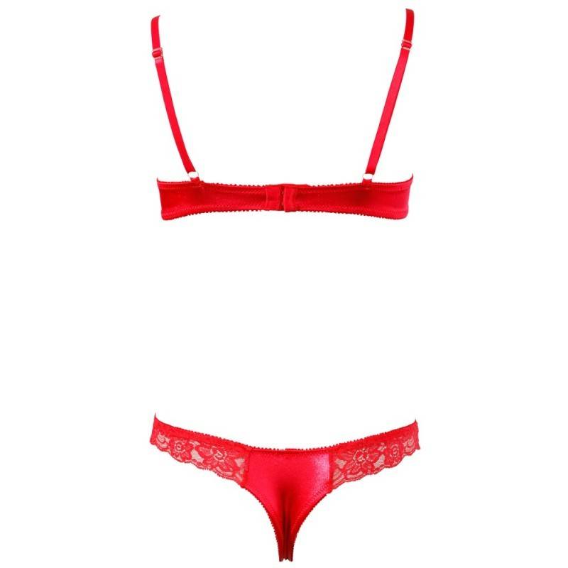 COMPLETO INTIMO VALERIE APERTO HOT ROSSO L