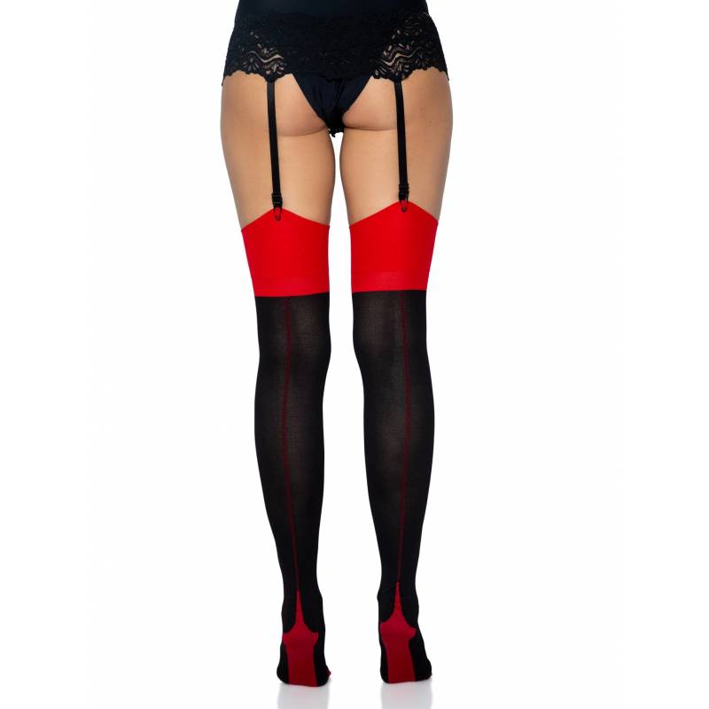 CALZE VELATE BICOLORE ROSSO E NERO S-L