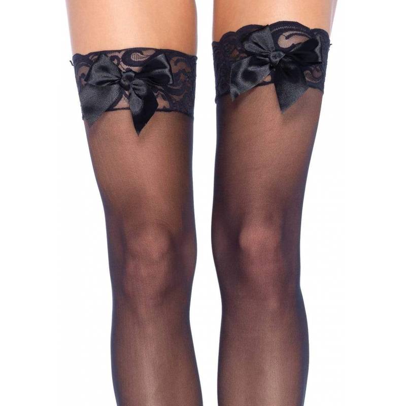 CALZE VELATE CON FIOCCHETTI NERE S-L