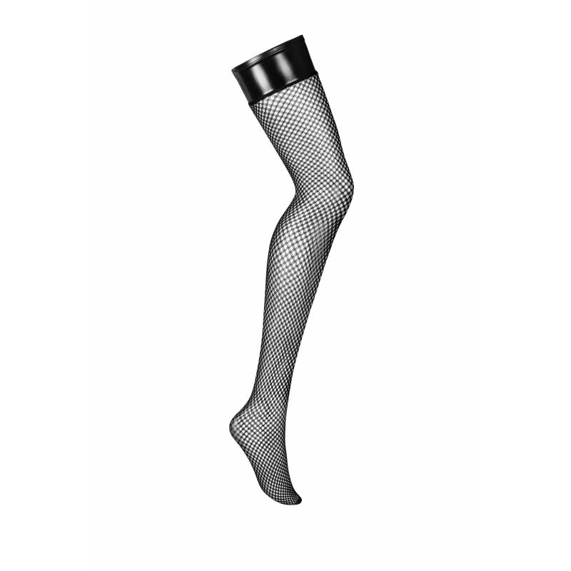 AUDACI CALZE A RETE CON BALZA EFFETTO LATEX S-M
