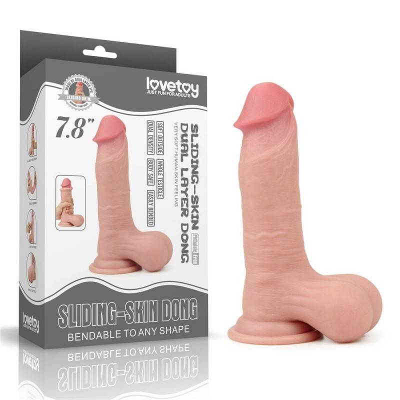 7,8'' SLIDING SKIN DILDO CON PELLE VERA