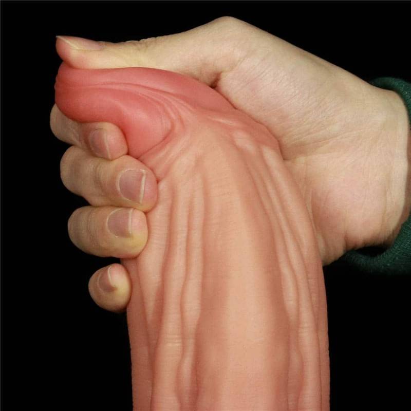 10" DUAL LAYERED PLATINUM SILICONE DILDO GROSSO