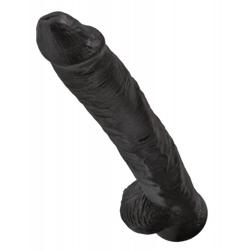 14" KING COCK DILDO GIGANTE NERO CON TESTICOLI