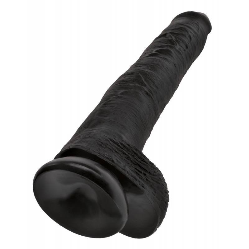 14" KING COCK DILDO GIGANTE NERO CON TESTICOLI
