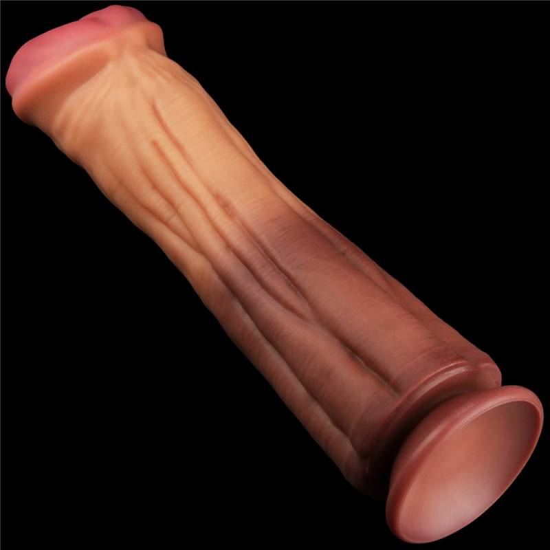 12" DUAL LAYERED PLATINUM SILICONE FANTASY DILDO GIGANTE