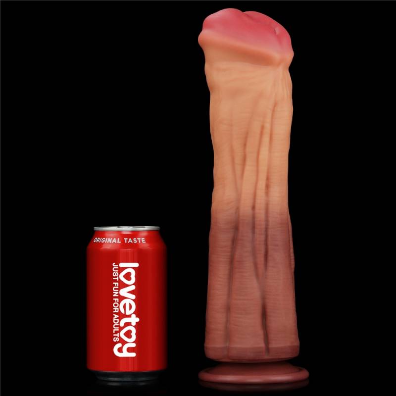 12" DUAL LAYERED PLATINUM SILICONE FANTASY DILDO GIGANTE