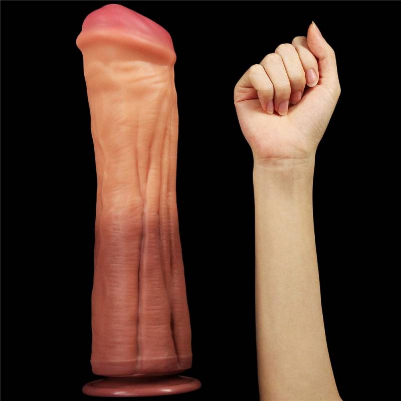 12" DUAL LAYERED PLATINUM SILICONE FANTASY DILDO GIGANTE