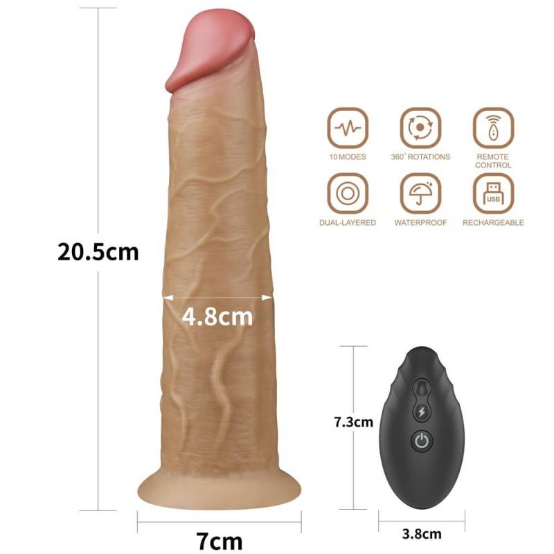 8.0'' Dual Layered Platinum Silicone Rotator