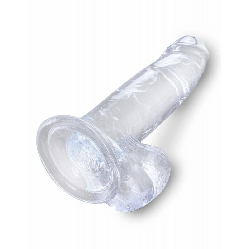 7" KING COCK CLEAR DILDO TRASPARENTE CON TESTICOLI