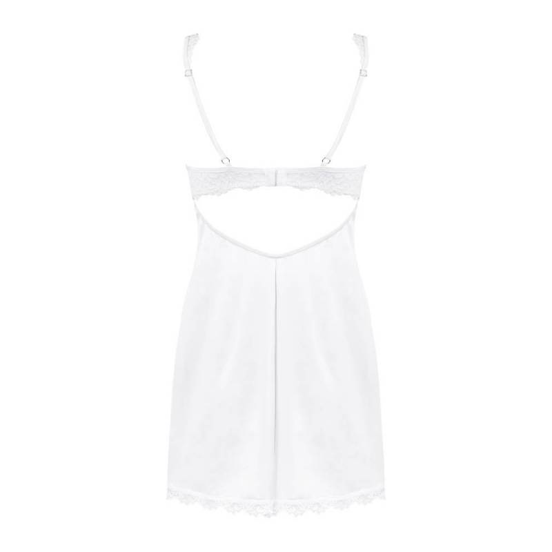 Amor Blanco underwire chemise & thong white  L/XL