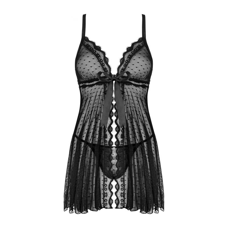 MARRBEL BABYDOLL NERO CON PERIZOMA S/M