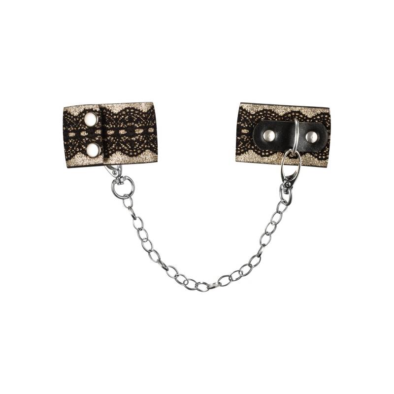 MANETTE NERE SOFT IN PIZZO CON CATENA A746