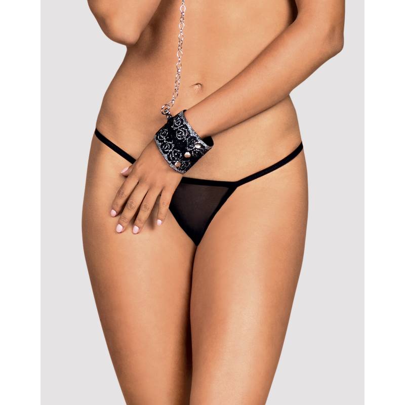 MANETTE NERE SOFT CON CATENA A747