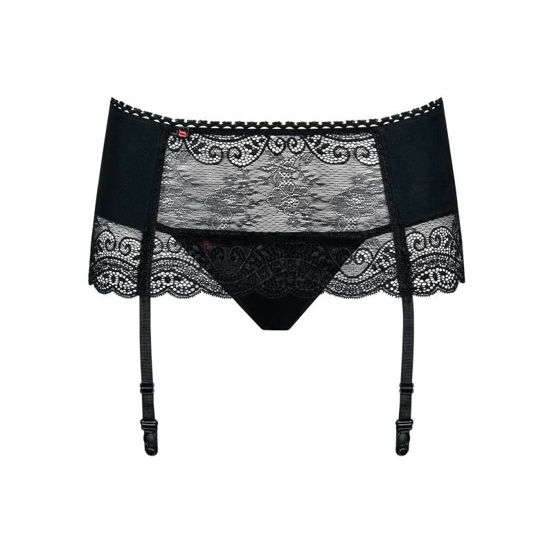 GARTER REGGICALZE NERO CON PERIZOMA S/M