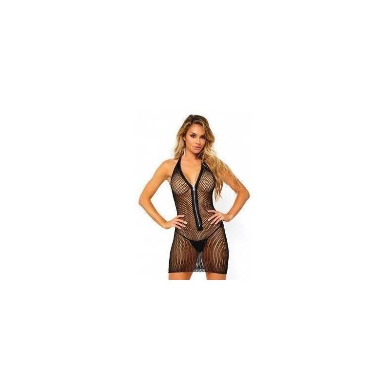MINI ABITO SEXY IN RETE NERO