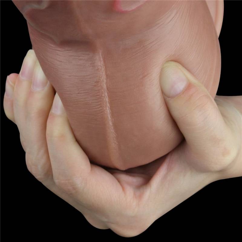 7 Dual-Layered Silicone Nature Cock Brown"